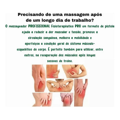 Massageador Elétrico de Alta Frequência, Massagem Muscular 4 em 1, Restaurador de Danos Musculáres