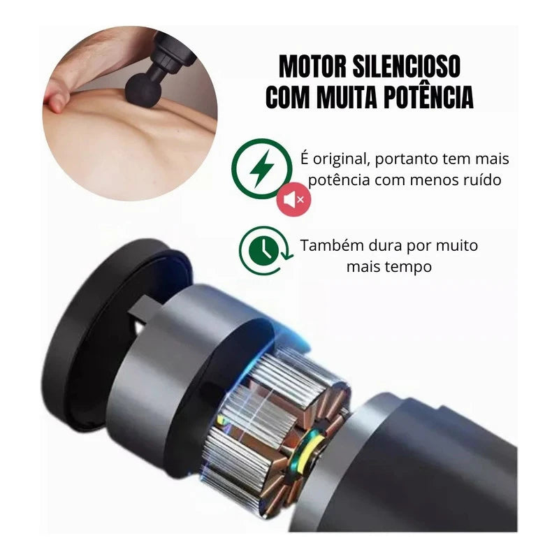 Massageador Elétrico de Alta Frequência, Massagem Muscular 4 em 1, Restaurador de Danos Musculáres