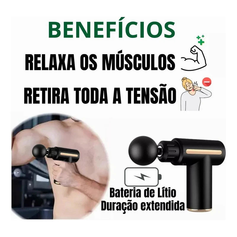 Massageador Elétrico de Alta Frequência, Massagem Muscular 4 em 1, Restaurador de Danos Musculáres