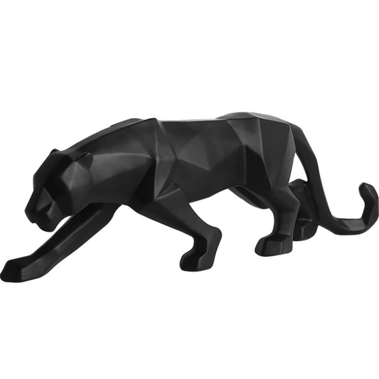 Estátua Pantera Geométrica Minimalista, pantera leopardo, escultura abstrata moderna