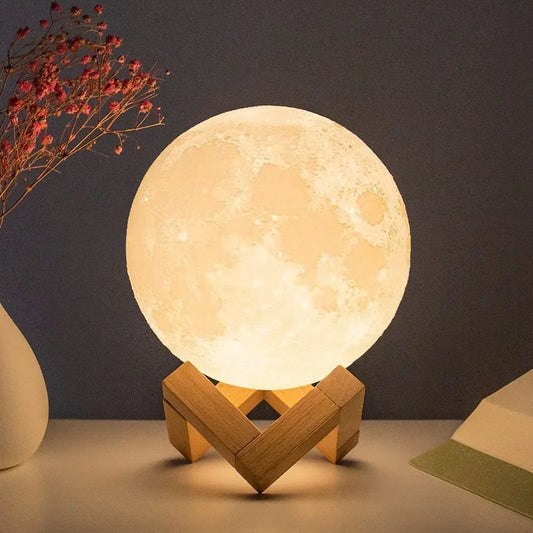 Lampada de Lua LED, Luz Suave Noturna, Decoração de quarto, Lua 9cm