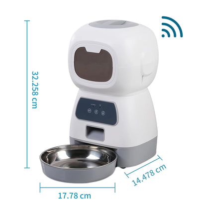 3.5L Alimentador Automático Pet Para Gatos e Cães WiFi Inteligente Alimentador com Gravador De Voz