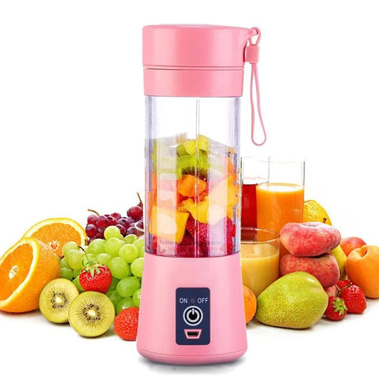 Mini Liquidificador Elétrico Portátil, Shake de Academia, suco de frutas, mini garrafa, 6 lâminas e copo separável