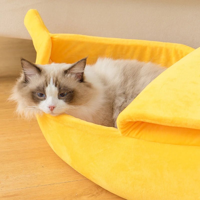 Cama Banana Fofa Portátil Para Gatos ou Cachorros Pequenos