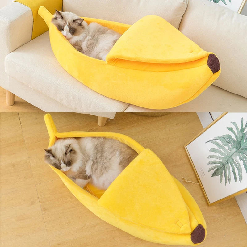 Cama Banana Fofa Portátil Para Gatos ou Cachorros Pequenos